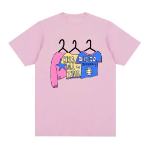 Sanrio | Kiss All The Time. Disco Occasionally Greeting T-Shirt HighQuality HarryStyle Tee Summer Clothes Fashion Cotton Tops