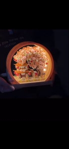 Desktop ornaments cosmetic mirror Cherry blossom tree Bricks Toys building block frame assembly Toys
