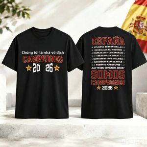 Áo Thun In Hình Đội Vô Địch Tây Ban Nha Somos Campeones 2026 Nam Nữ Kiểu Dáng Rộng Y2K Chất Liệu Cotton Dành Cho Fan Bóng Đá Thoáng Khí Nhẹ Thấm Hút Mồ Hôi