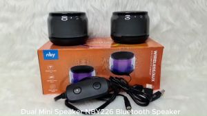 NBY226 Dual Mini Bluetooth Speaker V5.2 Plug & Play with 2 in 1 USB + 3.5mm Audio Jack with RGB Lighting Effect