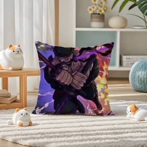 Bandai | One Piece Monkey D Luffy Anime Plush Pillow Cover Soft Short Plush Cushion Cover For Sofa Bedroom Home Decor Gift Decoration