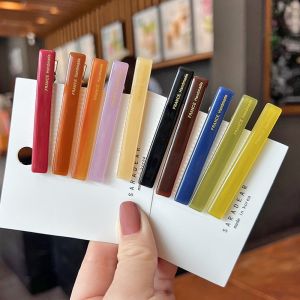 French Style Duckbill Hair Clip Womens Side Bangs Black Wine Red Fragrant Hair Accessory Elegant Hair Gripper Fashionable Hairpin