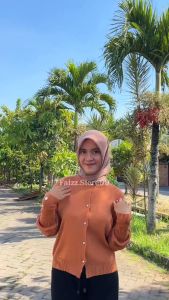 Oneset Vina Outer Cardy Setelan Celana Kulot Rajut Wanita Lengan Panjang Kekinian