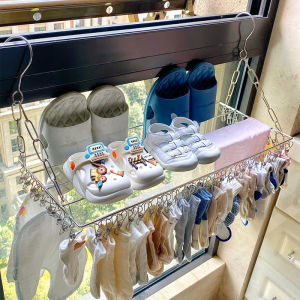 Stainless Steel Shoe Rack Balcony Panty Socks Clothes Hanger Sock Handy Gadget Multifunctional Window Multi-Clip Windproof