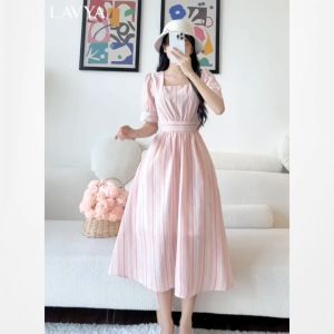 Đầm thiết kế sọc kẻ cotton LAVYA - D006 đầm hãng sale Bemine Lavi linh trà gumac đầm tiệc