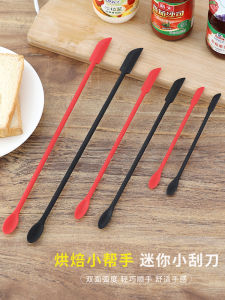 Mini Silicone Spatula Double Headed Mixing Spoon Long Handle Jam Bottle Cream Jar Scraper Kitchen Cooking Baking Tools
