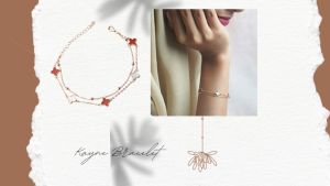 DAVINA Ladies Kayne Red Bracelet Rose Gold Plated Sterling Silver 925 - Gelang Wanita Perak