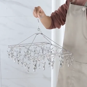 ที่ตากผ้าแบบหนีบ ไม้หนีบ ที่หนีบผ้าสแตนเลส ที่ตากผ้าสแตนเลส ที่หนีบผ้า ไม้แขวนหนีบผ้า พวงหนีบผ้าสแตนเลส 20/30/40 ตัวหนีบ ไม้แขวนถุงเท้า