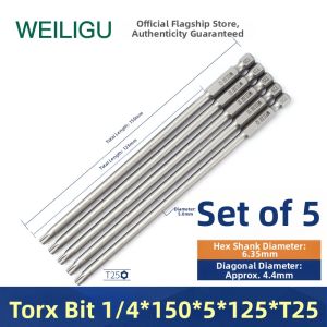 weiligu | Pneumatic Screwdriver Bit 6-sided Star Type with Center Hole