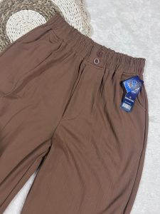 Rayyacloth Celana Murah Berkualitas - Joanna Kulot Knit Highwaist Rib Kancing Dua Pinggang Karet