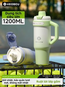 HEOSCU | Thermal Insulated Straw Mug Large Capacity