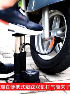 ที่สูบลม ปั๊มมอเตอร์ไซค์ แบบพกพา แรงดันสูง 160PSI บารอมิเตอร์ที่แม่นยำ ที่สูบลมจักรยาน สูบลมรถยนต์ พกพาสะดวก แข็งแรงทนท มัลติฟังก์ช