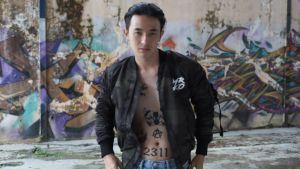 Jaket Bomber MRKO 097 Army Saku Belakang Model Korean Streetwear Bahan Taslan Milky Waterproof Keren