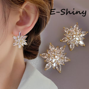 ต่างหูตุ้มหูแฟชั่นเกล็ดหิมะผู้หญิงอุปกรณ์งานปาร์ตี้บุคลิกอุณหภูมิเกินจริง - ขั้นตอนการฉีด: 1 ชั่วโมง