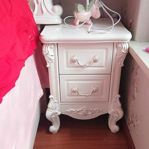 Bedroom European-Style Luxury Small Chest of Drawers White Economical Locker Living Room Drawer Side Cabinet Pastoral Storage Solid Wood Drawer