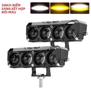 Đèn Pha LED HAOLIDE 5 Inch Dành Cho Ô Tô Địa Hình 4x4 12V 24V Chế Độ Chiếu Xa Và Chiếu Gần 3 Mắt 4 Mắt 2 Tùy Chọn Màu Sắc 6000K 3000K