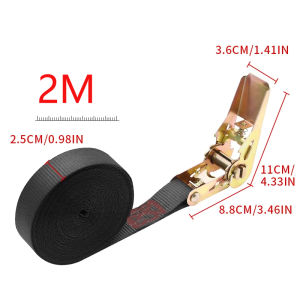 2m/3m/5m Cargo Strap Ratchet Tensioner Freight Car Fixed Tightener Tighten Rope For Luggage Goods Transportation Outdoor Camping