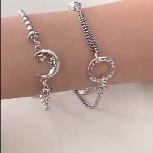 XIYANIKE Vintage Graffiti Vòng Đeo Tay Nữ Hip Hop Thời Trang Đồng Mạ Bạc Món Quà Trang Sức Cho Quý Cô Đảng