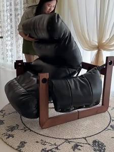 Leisure chair antique wax leather single sofa chair home reclining