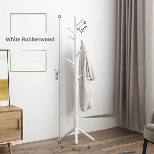 Modern Minimalist Solid Wood Floor-Standing Clothes Hanger Home Bedroom Use Bag Hanging Rack Multi-Function Storage Organizer