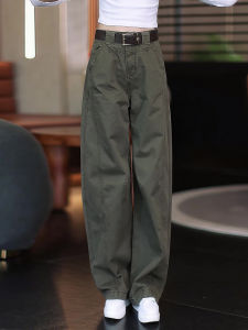 High Waist Wide Leg Pants Womens Autumn Winter New Style Casual Loose Fleece Knife Edge Workwear Trousers Slimming Effect