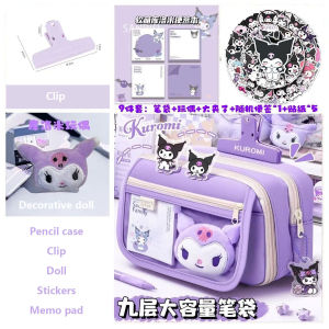 Miniso | Kawaii Pencil Case DIY Set Cute Korean Stationery Supplies Pen Pouch School Desk Organizer Large Capacity Waterproof