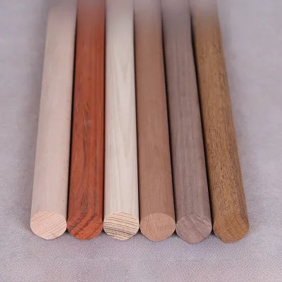 Real Wood round Rods DIY Materials Yoga Stick Martial Arts Stick Dough Roller Curtain Rods Handmade Woodworking Tools