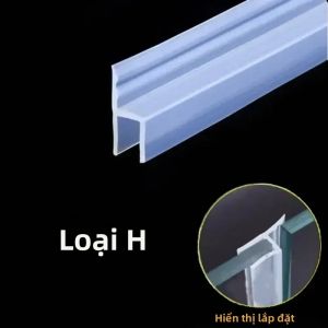 Dải Gioăng Cao Su Silicon Hình Chữ F/H Rộng 2 Mét Dành Cho Cửa Phòng Tắm Không Khung Và Kính Cửa Sổ Chống Chịu Thời Tiết Cho Độ Dày Kính 6-12mm