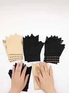 Ready Stock A Pair Gloves Anti-Arthritis Compression Gloves Rheumatoid Osteoarthritis half Fingers
