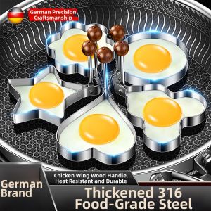 FADEKANG | Heart-shaped Egg Shaping Mold Food-grade 316 Stainless Steel Non-stick