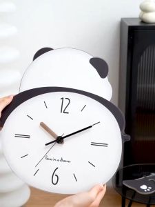 Panda Wall Clock Living Room Wall Clock 2024 New Cute Wall-Mounted Creative Clock Modern malist Cartoon Watch