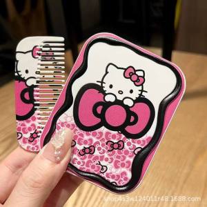 Takara Tomy | Anime Hello Kitty Makeup Mirror Kt Cat Portable Pocket Mirror Rectangle Cosmetic Mirror Girl Birthday Handheld Mirror Gifts