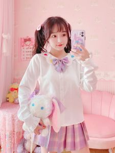 Áo Sơ Mi Dài Tay Rộng Rãi Màu Trắng Cho Nữ Mùa Thu 2023 Phong Cách Mới Thiết Kế Đại Học Đa Năng Thường Ngày Chất Liệu Polyester