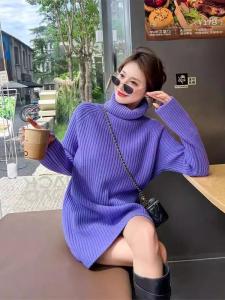 Turtleneck Knitting Dress Womens Autumn and Winter 2025 New Arrival Match with Coat Mid-Length Inner Wear Bottoming Sweater Skirt