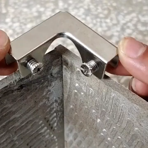 OKKFINE Rustproof Reinforcement T-cross Stainless steel Corner Guard Angle Corner Code Fixing Clip Glass Clip