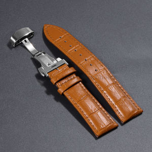 16mm 18mm 20mm 21mm 22mm 24mm Crocodile Pattern Straps for Omega Bracelet for Seiko Vintage Leather Watch Band Butterfly Buckle