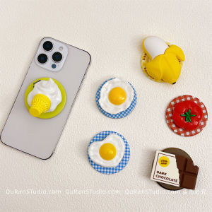 Cute Color Collision Egg Ice Cream MagSafe Strong Absorption Portable Retractable Airbag Stand High Quality for Apple Huawei