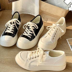 รองเท้าผ้าใบ สีขาว สไตล์เกาหลี แฟชั่นสำหรับผู้หญิง