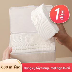 MONLEYTA | 600 miếng bông trang điểm mỏng dùng một lần dưỡng ẩm làm sạch da mặt bông cotton nguyên chất dùng để làm đẹp và chăm sóc da
