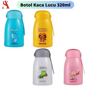 Botol Termos Vakum Cangkir Kartun Lucu Portabel Botol Minum Thermos Mug Kaca Mini Tahan Panas Dingin