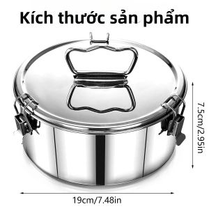 Khuôn Làm Bánh Flan Bằng Thép Không Gỉ 1.5QT Khuôn Nướng Bánh Khuôn Làm Bánh Cheesecake Dụng Cụ Nhà Bếp Di Động Dùng Làm Bánh Flan Và Bánh Pudding