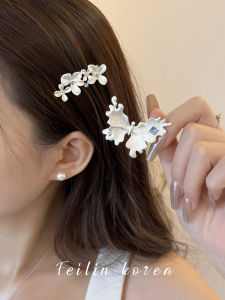 Elegant Butterfly Flower Duckbill Hair Clip Womens Luxury Shark Clamp Side Hair Clip Hair Accessories New 2025 High End
