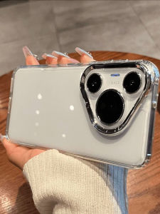 Huawei Pura80/70Pro Note14 Mate70/60 Nova13pro Metal Frame Phone Case Simple Transparent Anti-Fall Soft Shell with Large Hole