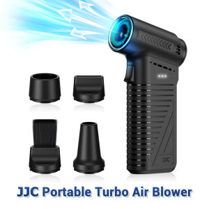 JJC Portable Turbo Blower Multi-Functional Electric Air Duster with Dual Modes & 4 Nozzles for Camera Electronics and Outdoor Use4000mAh Battery Drive and Fast Charging With USB-C Interface