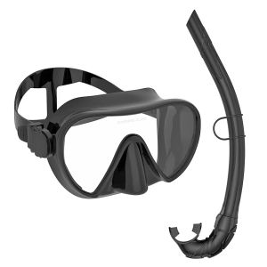Frameless Diving Mask Wet Snorkel Set Low Internal Volume Pure Soft Silicone Swimming Training Diving Glasses Adjustable