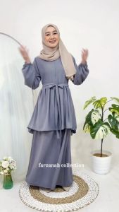 One Set Elliza Terbaru Setela Wanita Pesta Kondangan  Elegant Cantik Crinkle Premium Set Rok Dan Tunik M / L / XL