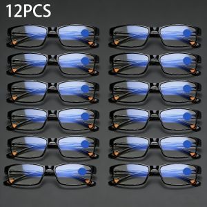 12pcs Classic Black Reading Glasses Lightweight +1.0~+4.0 Ideal Gift for Seniors.