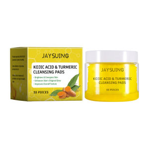 Jaysuing Kojic Acid & Turmeric Cleansing Pads Cleansing Pores Balance Oil Brighten Energizes Skin Soothing And Nourishing Improve Facial Dullness Gentle Whitening Remove Dirt Skin Care 55pieces