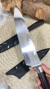 มีด SQ / PO มีดเชฟ มีดเชฟญี่ปุ่น มีดทำครัว มีดแล่ มีดหั่น ทำจากเหล็กกล้าไร้สนิม ดิจิทัลสีเท้ล 40 หม้อ