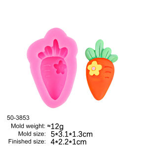 Carrot Silicone Mold DIY Fondant Chocolate Cake Decorating Candy Gum Paste Polymer Clay Cupcake Topper Baking Mold for Easter